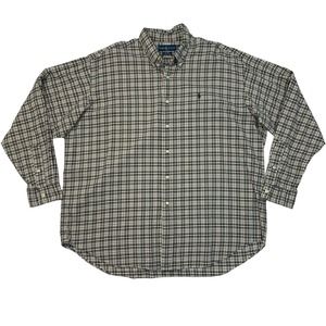 Ralph Lauren Blake Dress Shirt Mens XL Extra Large Black White Button Down Plaid